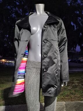 A.B.S. (Vietnam) Ladies Black Trench Coat W/Custom Lining